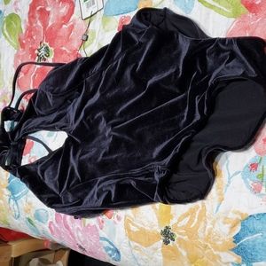 LAUNDRY..by Shelly Segall ..navy velvet like one piece.  LYCRA